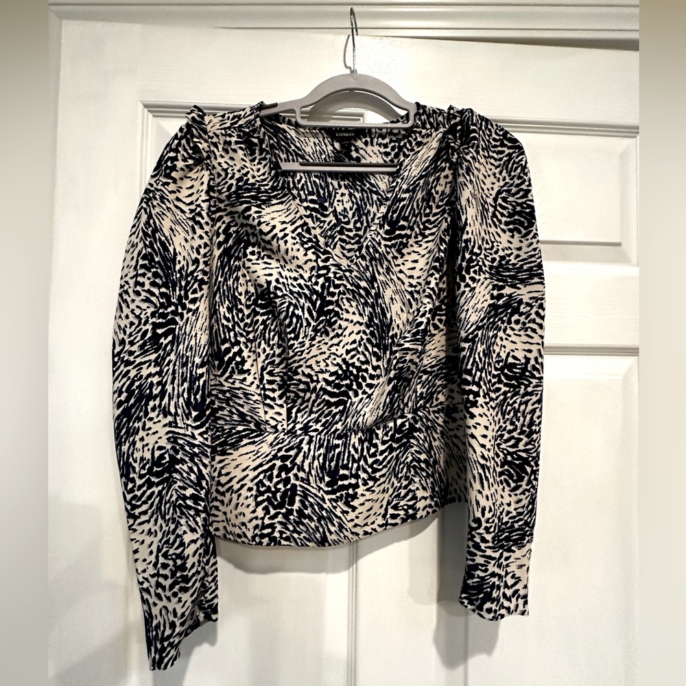 Express Long Puff Sleeve Blouse